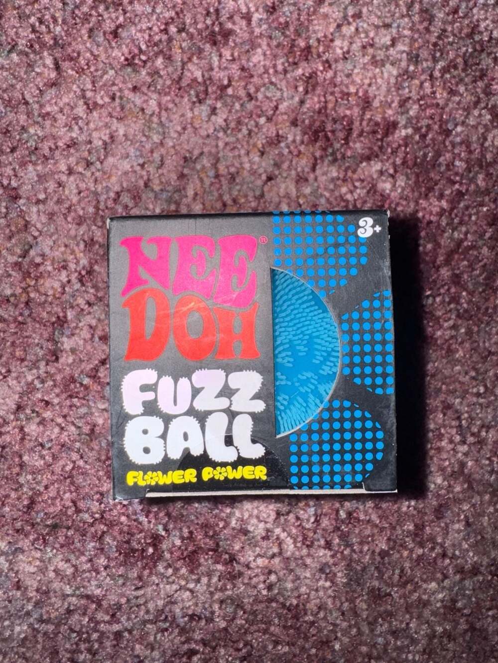 Schylling NeeDoh Fuzz Ball Flower Power Blue Sensory Fidget Toy